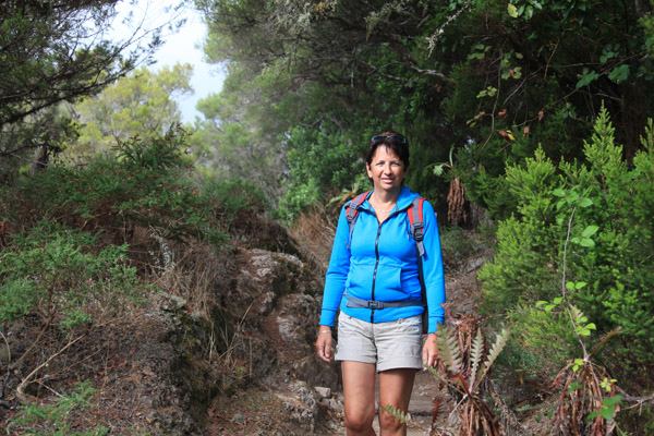 Gina onderweg van Las Mimbreras op La Gomera